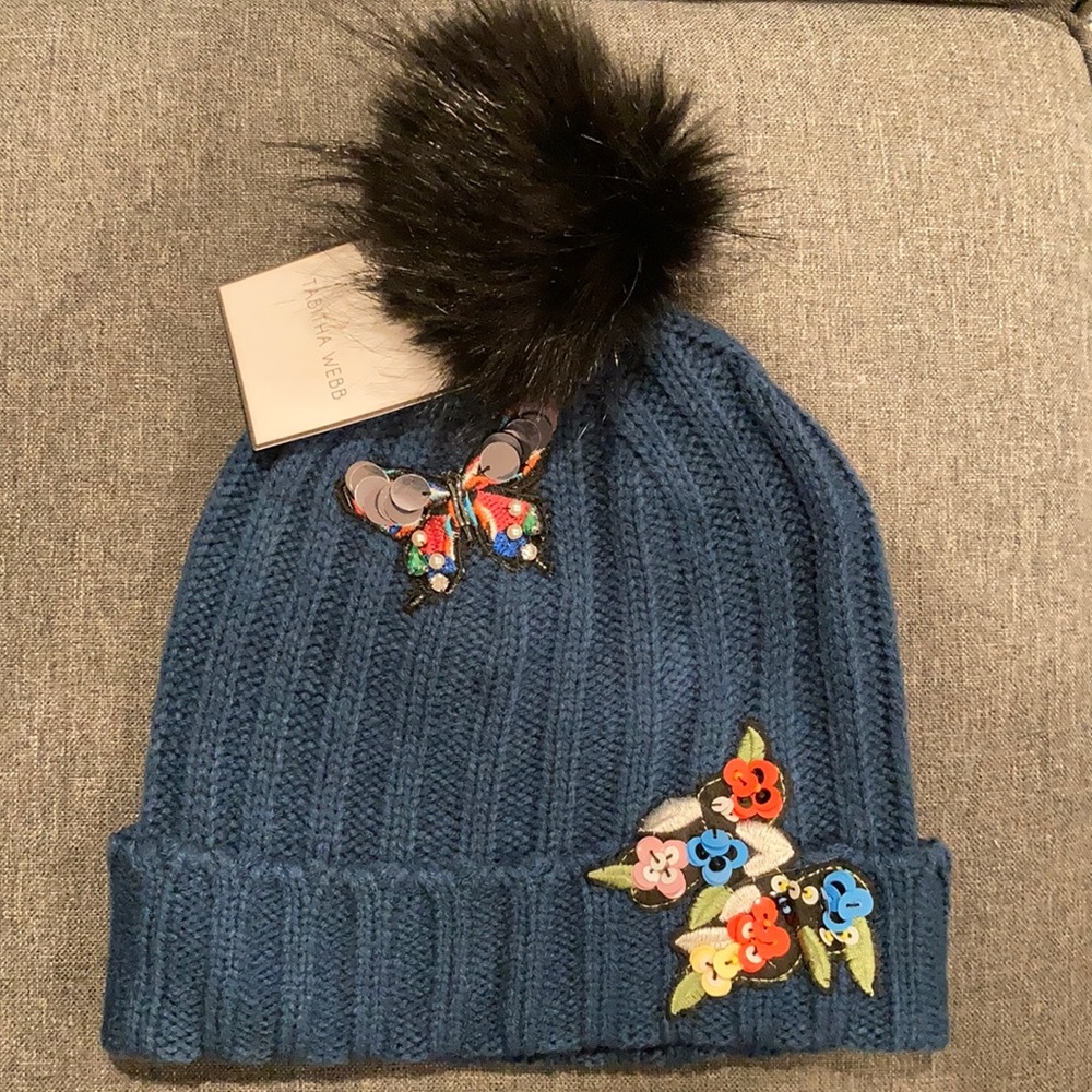 Tabitha Webb beanie with Pom Pom and sequins- NWT